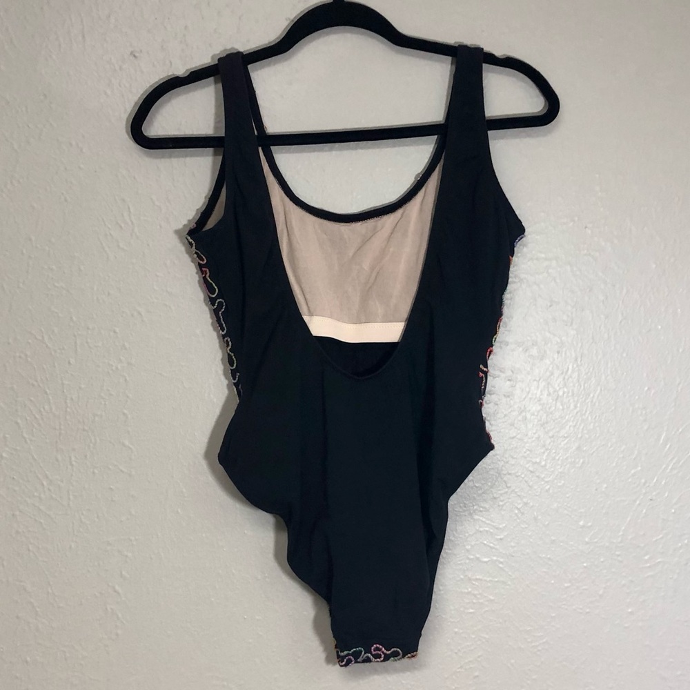 Vintage 90’s Jane Fonda Jazzercize workout leotard bodysuit raised embroidery - Picture 2 of 5